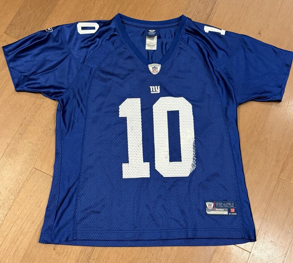 Reebok Onfield New York Giants Jersey Womens Large Blue #10 Eli Manning NFL